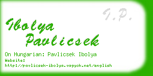 ibolya pavlicsek business card